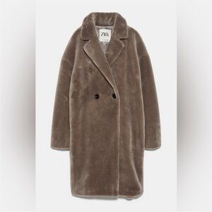 Zara Women's Cozy Brown Teddy Jacket